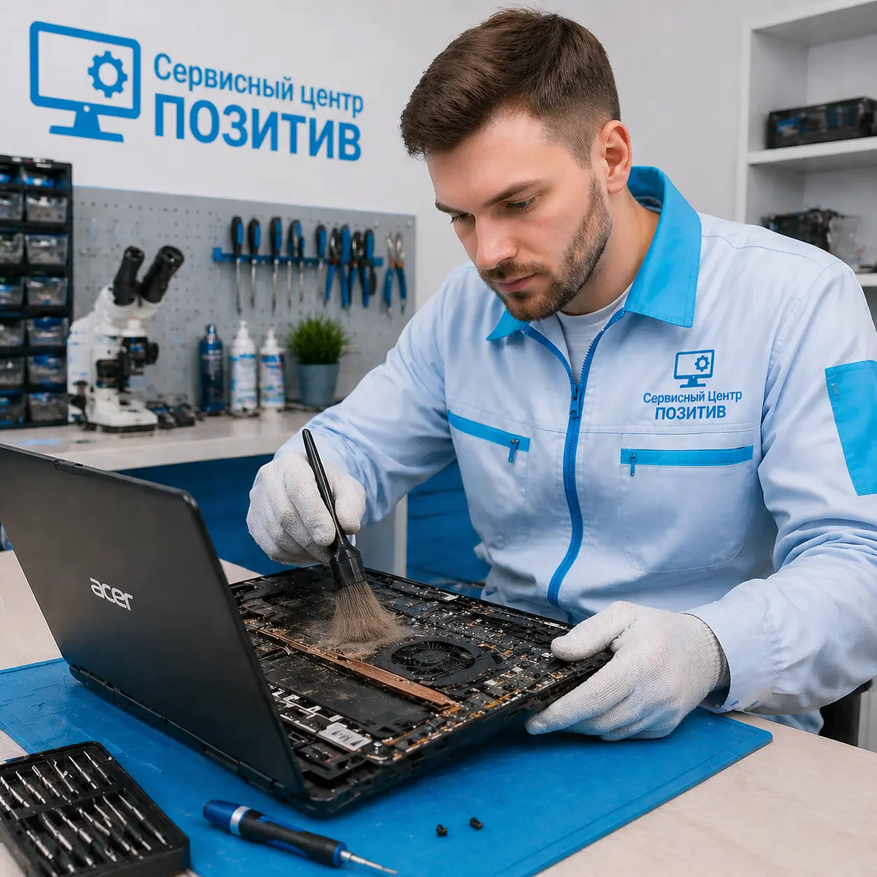 Чистка ноутбука Acer от пыли в Раменском | Замена термопасты