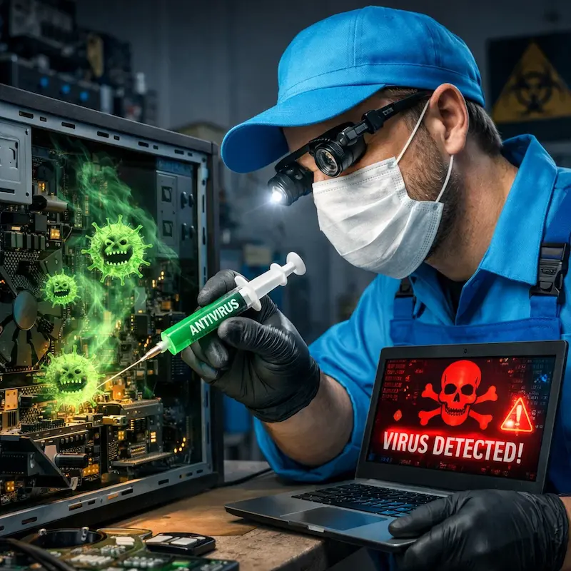 Лечение компьютера от вирусов в Раменском на дому